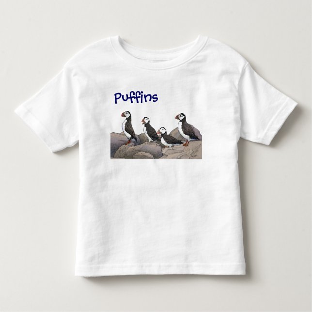 Camiseta Infantil Puffins Atlântico (Frente)