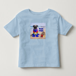Camiseta Infantil Pug da Praia