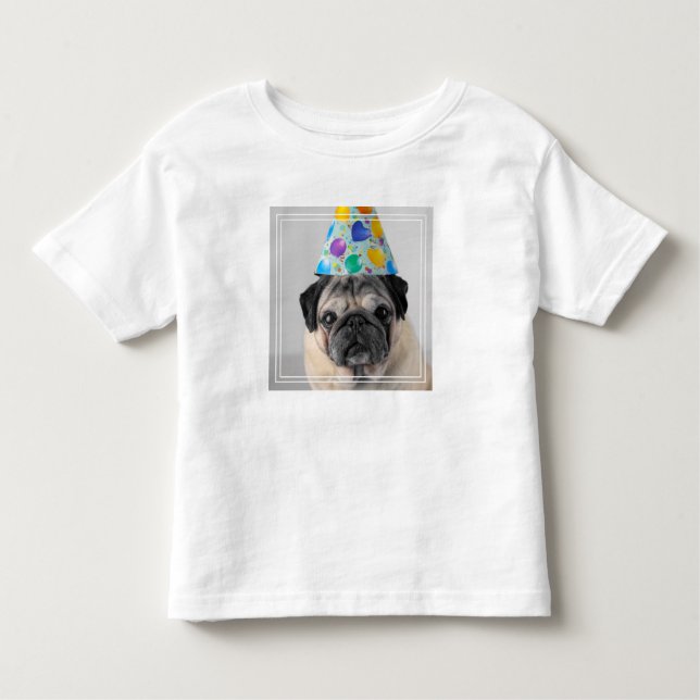 Camiseta Infantil Pug de Partido (Frente)
