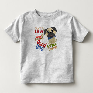 Camiseta Infantil Pug Dog Melhor Amigo