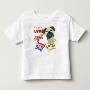 Camiseta Infantil Pug Dog Melhor Amigo