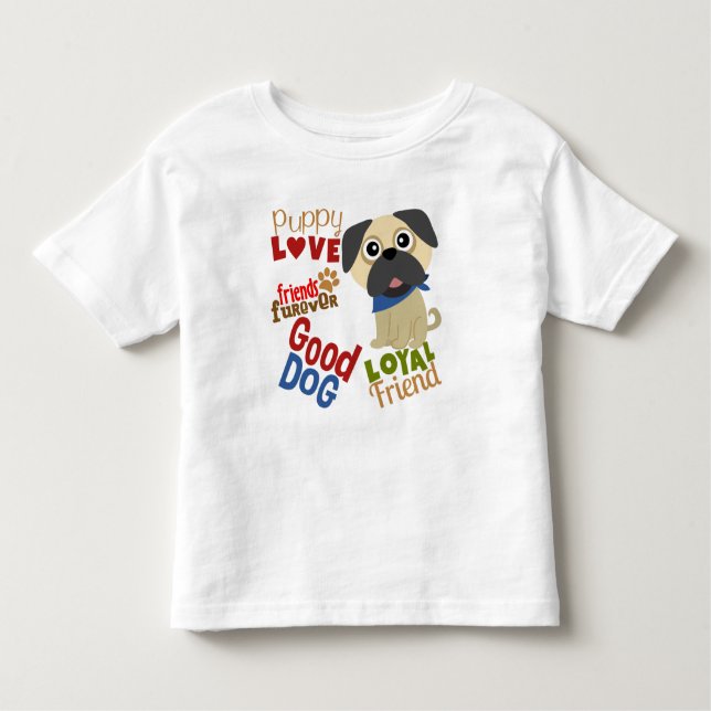 Camiseta Infantil Pug Dog Melhor Amigo (Frente)