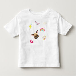 Camiseta Infantil Pug Puppy Rainbow Watercolor