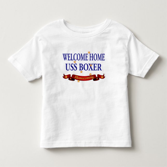 Camiseta Infantil Pugilista Home bem-vindo de USS (Frente)