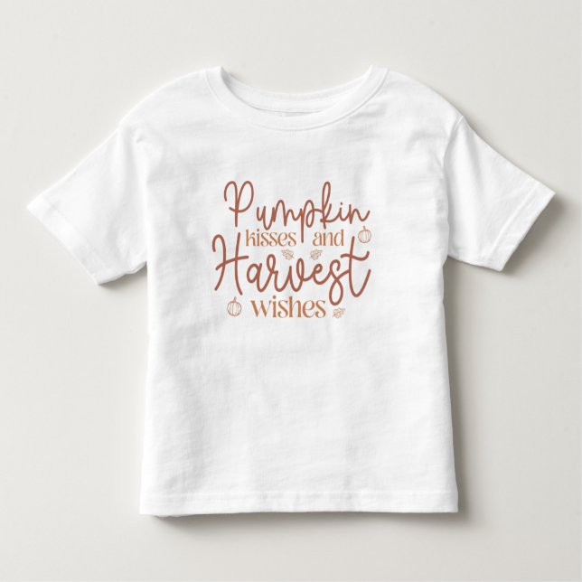 Camiseta Infantil Pumpkin Kisses e Eixos de Colheita (Frente)