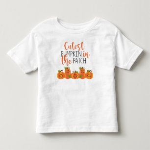 Camiseta Infantil Pumpkin mais fofo no Patch Toddler Ruffle Tee