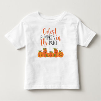 Camiseta Infantil Pumpkin mais fofo no Patch Toddler Ruffle Tee