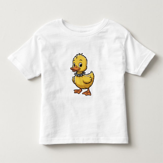 Camiseta Infantil Punk Duckling – Funny Rebel Animal Art (Frente)