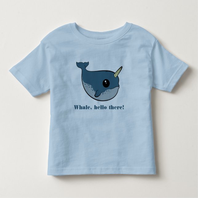 Camiseta Infantil Punny Narwhal (Frente)