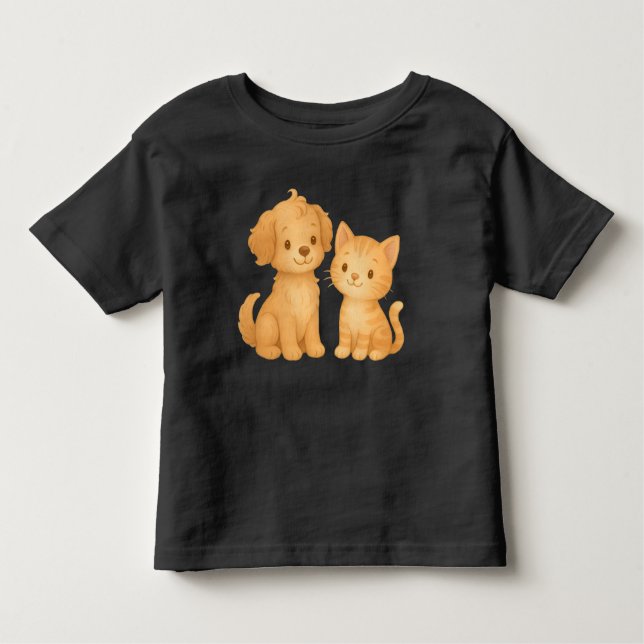 Camiseta Infantil Puppy and Kitten Friends T-Shirt (Frente)