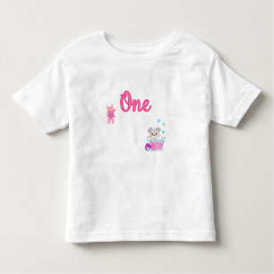 Camiseta Infantil Puppy in Bath One Year Girl, Personalizada para An