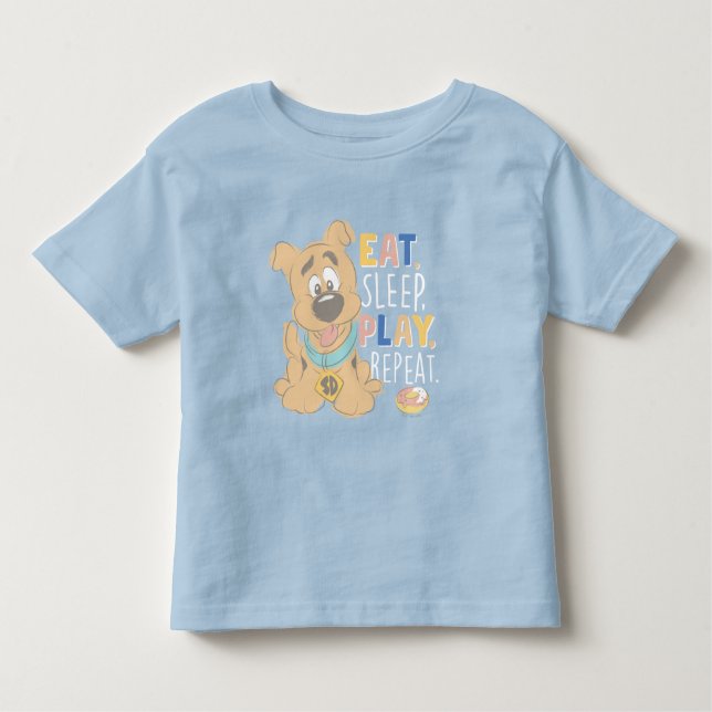 Camiseta Infantil Puppy Scooby-Doo "Coma, Dorme, Jogue, Repita" (Frente)