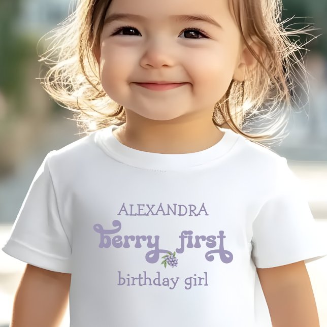 Camiseta Infantil Púrpura Berry Primeiro Aniversário da Fada (Criador carregado)