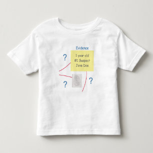 Camiseta Infantil Quadro de Solução de Crimes Misteriosos 1º Anivers