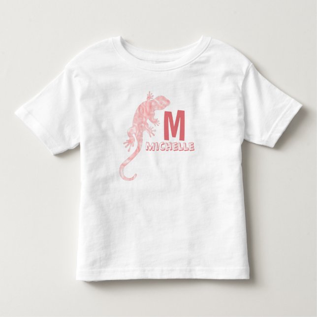 Camiseta Infantil Qualquer Nome De Rapariga Lizard Monograme Tee (Frente)