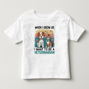 Camiseta Infantil Quando crescer, quero ser uma T-Shirt Veterinária