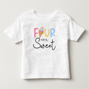 Camiseta Infantil Quatro é tão doce Sorvete Verão 4