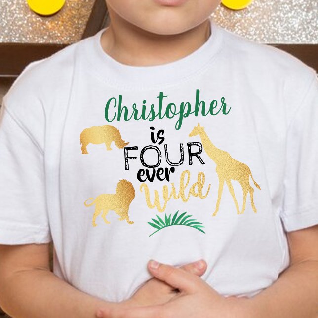 Camiseta Infantil Quatro Selvagens para Sempre Safari da Selva Anive (Criador carregado)