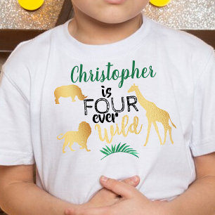 Camiseta Infantil Quatro Selvagens para Sempre Safari no Jungle Meni