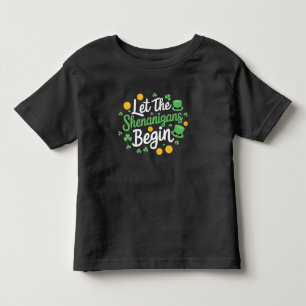 Camiseta Infantil Que Comece as Travessuras Engraçado Dia de São Pat