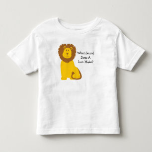 Camiseta Infantil Que som faz um leão faça o animal da selva dos