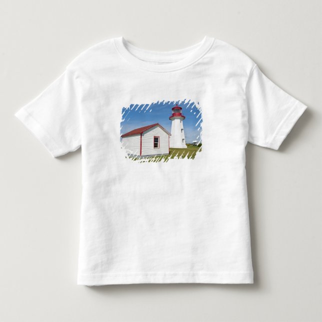 Camiseta Infantil Quebec, Canadá. Farol Cap D'Espoir. (Frente)