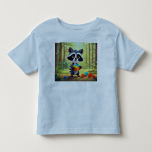 Camiseta Infantil Quebra-cabeça da Floresta do Rubiks do Guaxinim