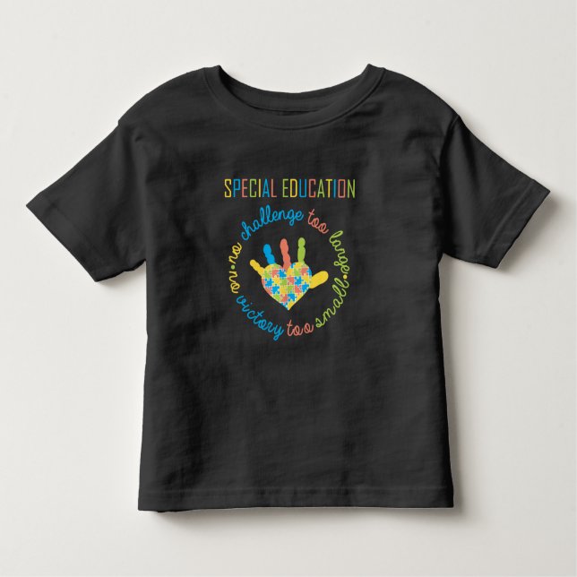Camiseta Infantil Quebra-cabeça de Sensibilização do Professor Espec (Frente)