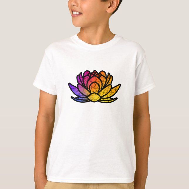 Camiseta Infantil Quebra-Cabeça - Flor de Lótus (Frente)