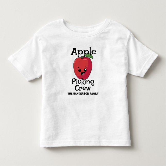 Camiseta Infantil Queda Autumn Correspondente à Família Apple Pictin (Frente)