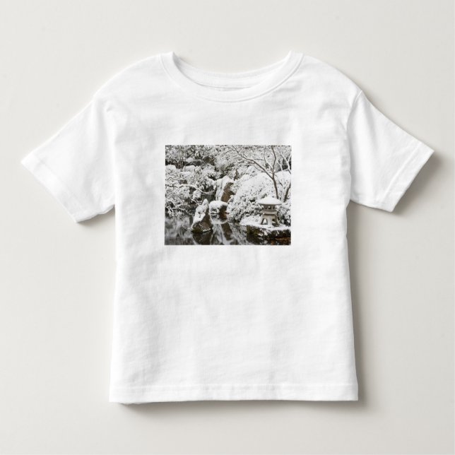 Camiseta Infantil Queda de neve no Jardim Japonês Portland, 2 (Frente)