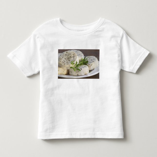 Camiseta Infantil Queijo de cabra francês - chevre - com ervas em um (Frente)