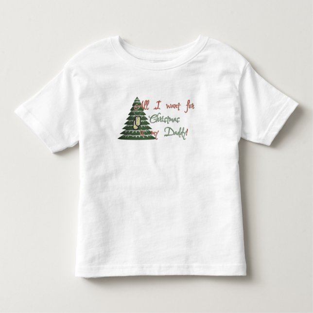 Camiseta Infantil Queira meu pai para o Natal (Frente)