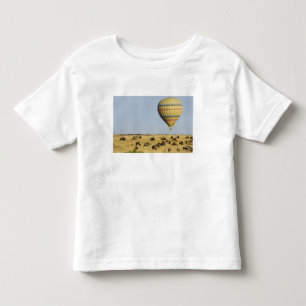 Camiseta Infantil Quênia, Masai Mara. Turistas passeiam de balão de