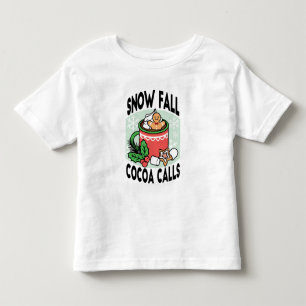 Camiseta Infantil Quente quente com a queda de neve chamada de cacau