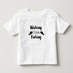 Camiseta Infantil Queria estar pescando uma citação engraçada