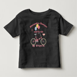 Camiseta Infantil Quero andar de bicicleta Balões de Bicicleta Vinta