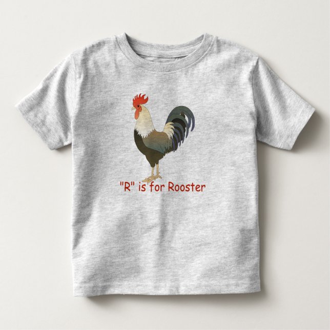 Camiseta Infantil R é para o galo aprende soletrar (Frente)