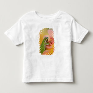 Camiseta Infantil Rã-arbórea-do-pacífico em flores no nosso jardim,