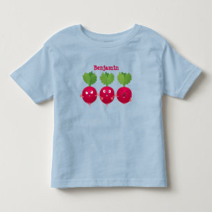 Camiseta Infantil Rabanetes lindos cantando legumes trio