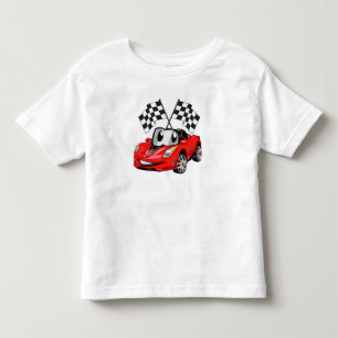Camiseta Infantil Raça de sinalizador de desenho rápido do carro -