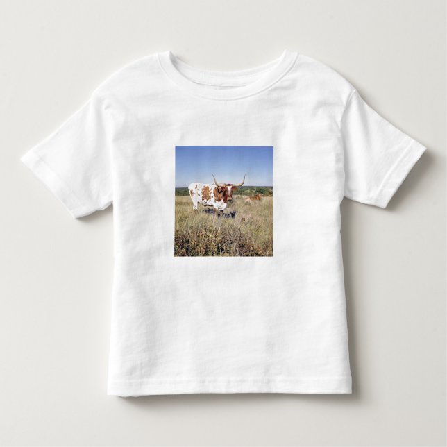 Camiseta Infantil Raça de Texas Longhorn (foto) (Frente)