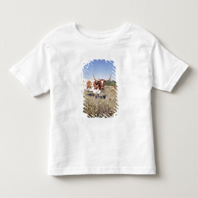 Camiseta Infantil Raça de Texas Longhorn (foto) (Frente)