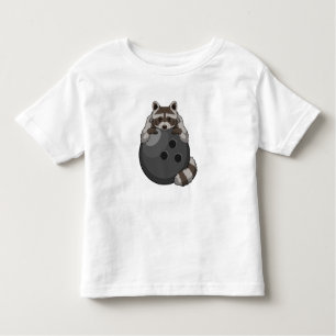 Camiseta Infantil Raccoon em Boliches com Bola de boliche