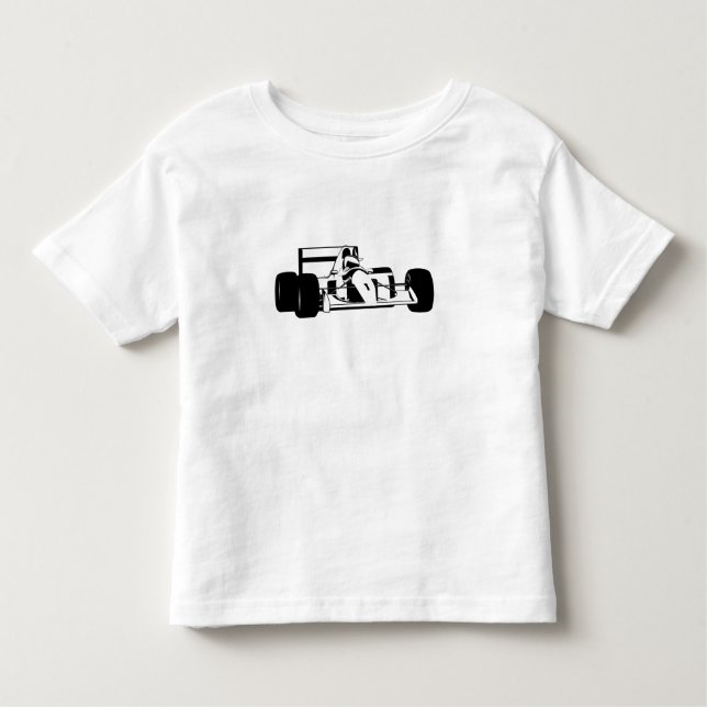 Camiseta Infantil Race Car Silhouette preto e branco (Frente)