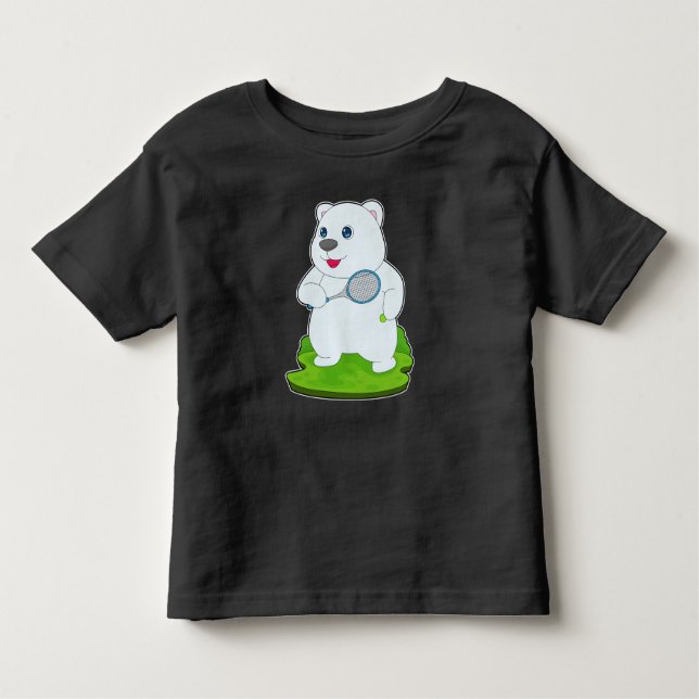 Camiseta Infantil Racket Tênis Tênis de urso polar (Frente)