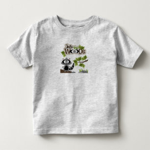 Camiseta Infantil Racoon bonito no t-shirt da criança das madeiras