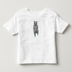 Camiseta Infantil Racoon com gelo patinando com skates de gelo
