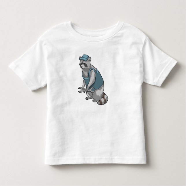 Camiseta Infantil Racoon como artesão de Wrench (Frente)