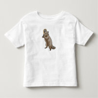 Racoon em Tênis com raquete Tênis